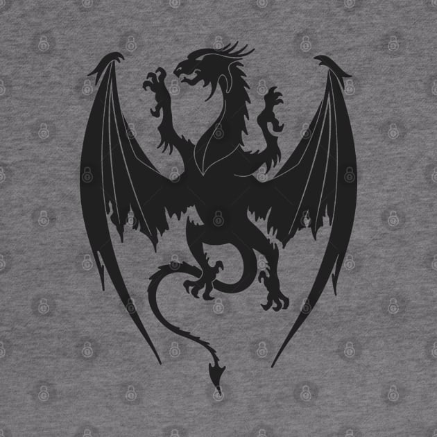 Silhouette heraldic dragon insignia by wingsofrage